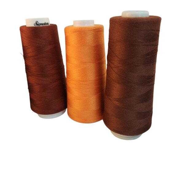 Maxi-Lock & Signature Sewing Thread Cones - Set Of 6 Brown & Orange Hues - Picture 7 of 8